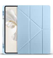Honor Pad 9 Uyumlu Kılıf Zore Tri Folding Kalem Bölmeli Standlı Kılıf (Mavi)