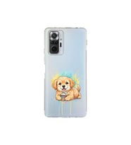 Redmi Note 10 Pro 5G ile Uyumlu Splash Köpek Tasarımlı Şeffaf Silikon Kılıf