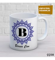 Çiçek Çerçeveli İsme Özel Kupa Bardak