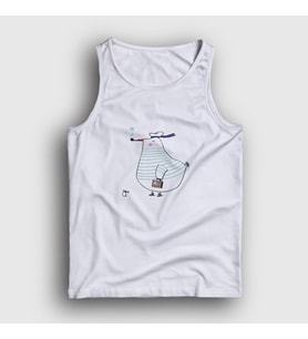 Presmono Unisex Beyaz Captain Seagull Martı Atlet 290303tt