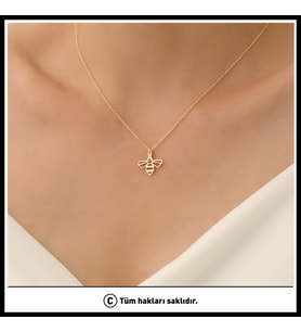 925 Ayar Gümüş Minimal Kanatlı Arı Kolye
