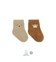 Mey İthalat® Bear Penye Soket Çorap 2'Li BS10116 Bej