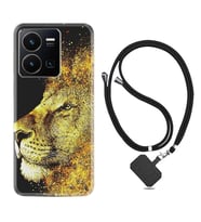 Vivo Y22 Kılıf Resimli Boyun Askılı İpli Desenli Silikon Leon 1323
