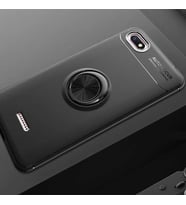Xiaomi Redmi 6A Kılıf Yüzüklü Magnetli Ravel Case (Siyah)