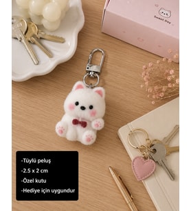Sevimli Peluş Kedi Charm Anahtarlık Hediye Aksesuar Çanta ve Anahtar Süsü