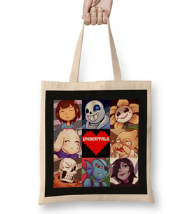 Undertale Friends 01 Bez Çanta Uzun Saplı