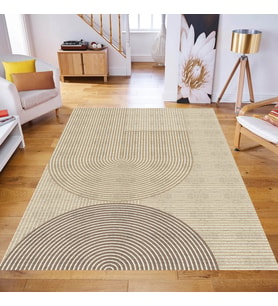 Eliana Home Dijital Baskı Yıkanabilir Kaymaz Taban Salon Halısı Ve Yolluk LN072-FNL345 (Bej)