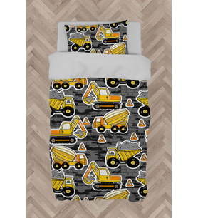 MEKTA HOME BEBEK VE ÇOCUK ODASI İş Makine Desenli Nevresim Takımı