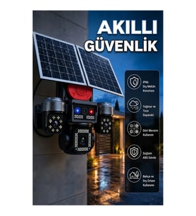 4 Kameralı Akıllı Güvenlik Kamera Sistemi 4G SIM Kartlı Güneş Enerjili Uzaktan İzleme