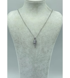 Çelik Silver Taşlı Yılan Kolye - 25-ctr12