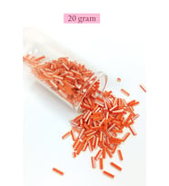 Uzun Boru Kesme Boncuk Çap 2mm Uzunluk 10 mm - 20 Gram - Turuncu Beyaz - BNC255
