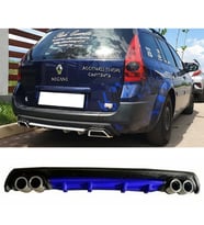 Renault Megane 2 SW Mavi Difüzör Çiftli Yuvarlak Egzoz Görünümlü D Tip Difizör 2002 - 2009