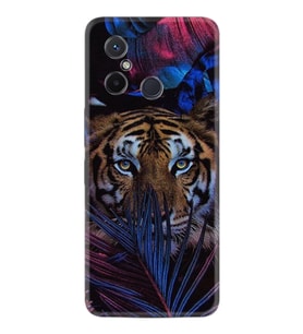 Xiaomi Redmi 12C Kılıf Resimli Desenli Baskılı Silikon Flowers Tiger 1319