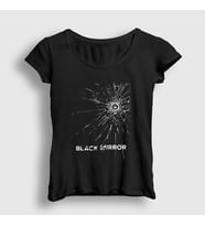 Presmono Kadın Siyah Cover Black Mirror T-Shirt 182069tt