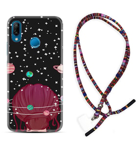 Huawei P20 Lite Mate 10 20 Lite Pro P40 Lite KılıfBoyun Asklı Rasta Silikon Space Woman 1311