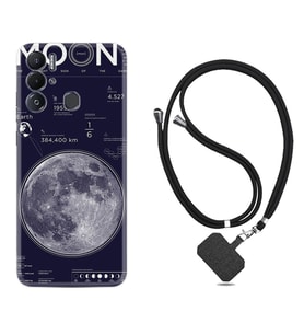 Tecno Pova Neo Kılıf Resimli Boyun Askılı İpli Desenli Silikon Moon info 1424