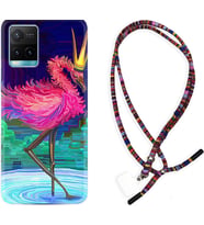 Vivo Y11S Y21S Y20 Y20S Y70 Kılıf Boyun Asklı Rasta Silikon Queen Flamingo 1748