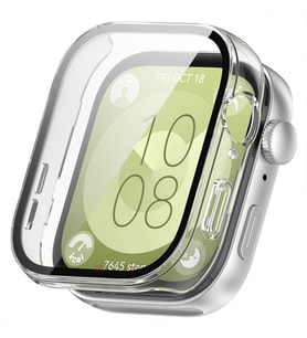 Huawei Watch Fit 3 Uyumlu Güçlendirilmiş 360 Kasa ve Ekran Koruyucu (Şeffaf)