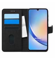 Microsonic Samsung Galaxy A34 Kılıf Fabric Book Wallet Siyah (Siyah)