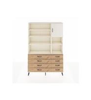 Arges Dolap 8 Raflı 8 Çekmeceli Tek Kapaklı  132x30x195 Aytaşı-Aytaşı/Çam