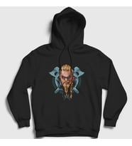 Presmono Unisex Siyah Axes Assassin's Creed Kapüşonlu Sweatshirt 24192tt