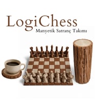 LogiChess Ahşap Dokulu Manyetik Satranç Takımı