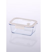 Vakumlu Cam Saklama Kabı 800 ml Bej, Şık ve Sağlam Tasarım