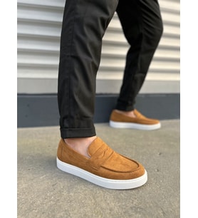 JY180 Estilo X Bağcıksız Süet Erkek Günlük Spor Klasik Ayakkabı SBT - Taba