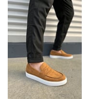 JY180 Estilo X Bağcıksız Süet Erkek Günlük Spor Klasik Ayakkabı SBT - Taba