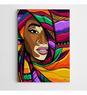 Afrikalı Kadın Modern Sanat Kanvas Tablo
