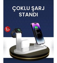 Modern Tasarımlı Çok Fonksiyonlu Kablosuz Şarj Standı