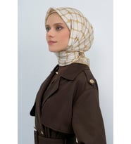 Armine Saf İpek Sura Eşarp-2026 İlkbahar-Yaz- 953000D (Krem)