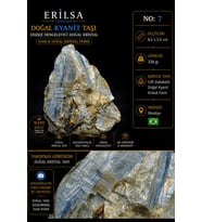 Sertifikalı Doğal Kyanit Taşı Kütle – Ham Mavi Kristal Koleksiyonluk Mineral Taşı NO7