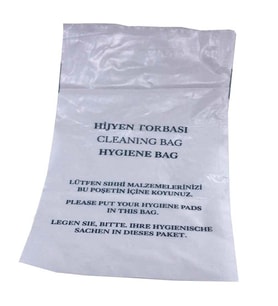 500 Adet Otel Buklet Tipi Banyo Tuvalet  Hijyen Atık Poşeti 15 x 25 cm Küçük Boy