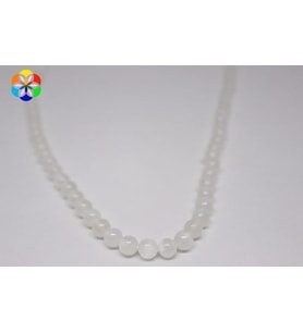 Selenit Taşı YARIM Dizi 8mm (18cm uzunluğundadır)