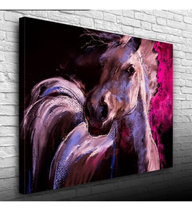 Beyaz At Yağlıboya Kanvas Tablo 50 x 70