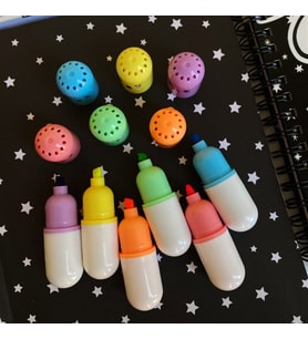 Kapsül Pastel Renkler İşaretleme Kalemi 6'lı Set