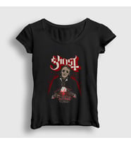 Presmono Kadın Siyah Tobias Forge Ghost T-Shirt 414152tt