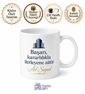 İsme Özel Ofis Açılış Hediyesi Kupa Bardak Özel Tasarım Baskılı Hediye