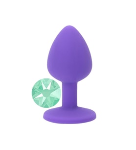 Safe Body Purple Silicone Medium Yeşil Taşlı Silikon  Plug