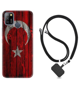 INFINIX Smart 4 5 6 Zero 8 S5 Pro Kılıf Boyun Askılı Silikon Şanlı Türk Bayrağı 2 1317