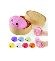 Squishy Dumpling Sürpriz Kapalı Paket Renkli Mat Çin Mantısı Sukuşi Özel Kutulu Büyük Boy 10x10 cm