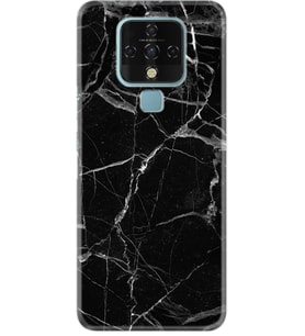 Camon 16 Kılıf Resimli Desenli Baskılı Silikon Kılıf Nano Film Fragile Black Mermer 1378