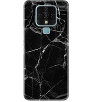 Camon 16 Kılıf Resimli Desenli Baskılı Silikon Kılıf Nano Film Fragile Black Mermer 1378