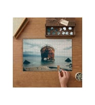 Denizde Paslı Gemi Tasarımı 240 parça Ahşap Puzzle Ahşap Kutuda MP10216