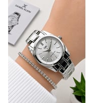 Daniel Klein 2 Yıl Garantili Çelik Kordon 3 Atm Suya Dayanıklı Kadın Kol Saati+Bileklik F.G.14494.1