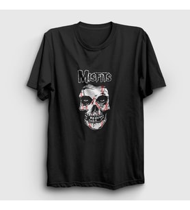 Presmono Unisex Siyah Skull The Misfits T-Shirt 175018tt