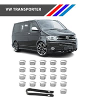 Otozet - VW Transporter Bijon Civata Kapağı Krom Renk 21 Parçalı Set 17mm