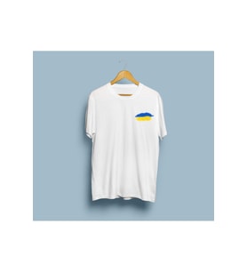 Oversize Ukraine / Ukrayna Cep Tasarım unisex T-shirt (Beyaz)