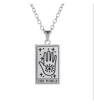 Gümüş  The World Tarot Kolye